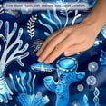 thumbnail image 3 of Pack of 2 Blue Sea Life Fish Pattern Throw Pillow Covers 20x20 Inch, Square Farmhouse Pillowcase, Velvet Cushion Case for Sofa Bedroom Home Decor, 3 of 7
