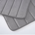 thumbnail image 5 of 2 Piece Striped Design Solid Memory Foam Bathroom Rug Set Non-Slip, 5 of 6