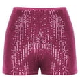 thumbnail image 4 of OKBOP Running Shorts for Women Pink Wide-Leg High Waist Casual Sequin Relaxed Fit Shorts, 4 of 7