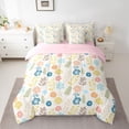 thumbnail image 2 of Homewish Chic Flowers 7pcs Bedding Comforter Set For Kids Teens Female Girls,Spring Garden Queen Bedding Sets Super Cozy,Colorful Floral Leaves Queen Sheet Sets,Lightweight Room Decor,Reversible, 2 of 8