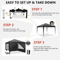 thumbnail image 7 of COBIZI 10x10 Pop up Canopy with Sidewalls Waterproof Outdoor Canopy Gazebo Anti-UV Instant Foldable Canopy Tent for Party with Carry Bag,Black, 7 of 7