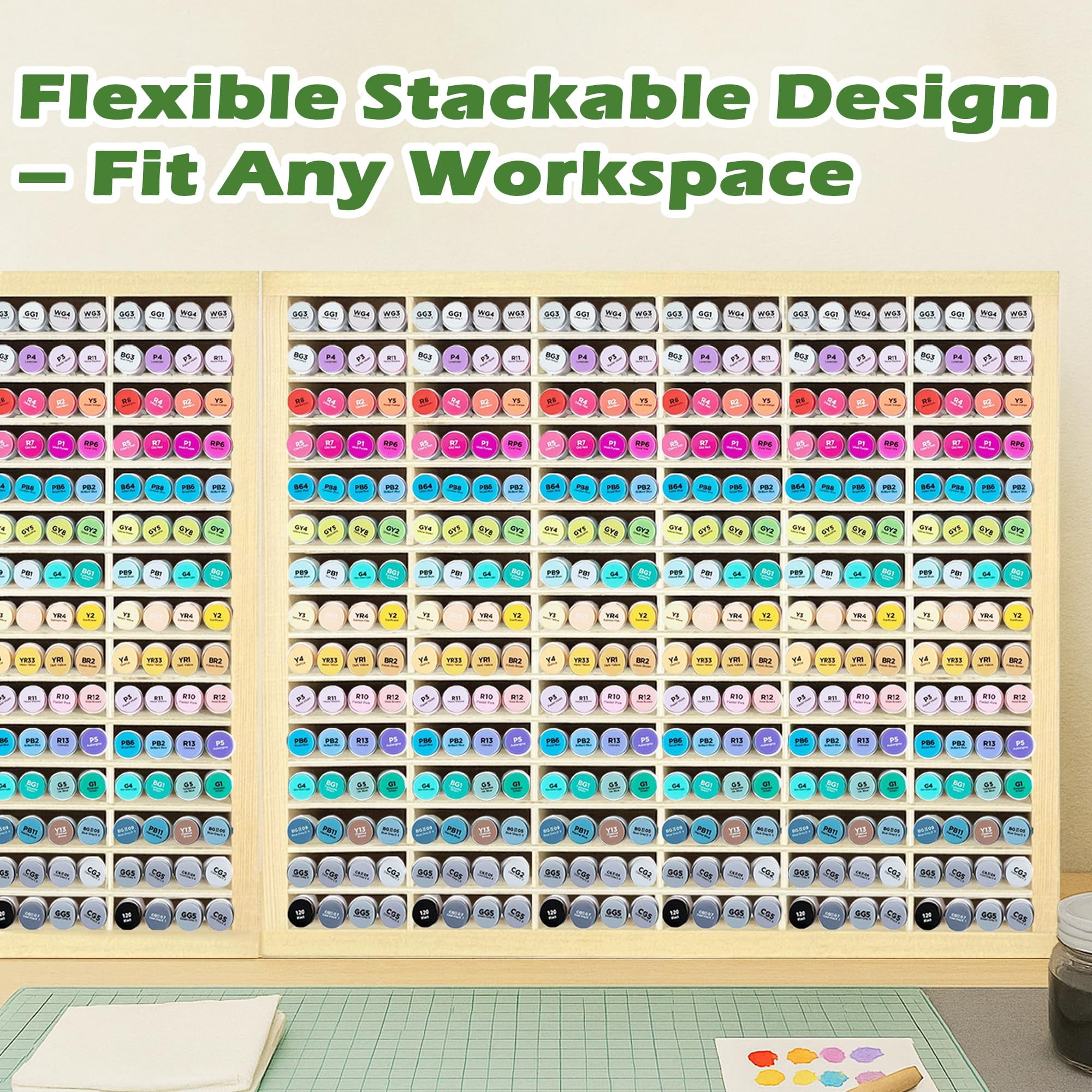 Marker Storage Organizer For 360 Markers Wooden Holder With 90 Slots Pens Pencils Art Supply Rack Desk Home Classroom Office Decor