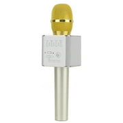 2 Pcs Microphone For Singing Q9 Super Bass Wireless Mobile Phone Karaoke Microphone Handheld Wireless Karaoke Microphones Outdoor Family KTV Party Handheld Singing, Gold