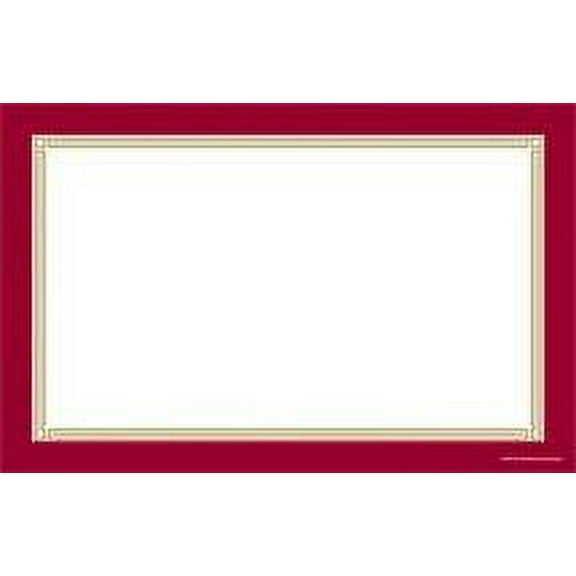 CYA603 "Blank Border" Retail Price Cards Signs - Maroon and Gold Pack of 100 Cards - Business Store Signage (7" x 11")