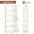 thumbnail image 3 of Gymax 6-Tier Bookshelf w/Heavy-duty Metal Frame2 Anti-tipping Kits for Living Room White, 3 of 9