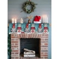 thumbnail image 6 of Teal Christmas Gnomes Mantel Scarf Fireplace Decorations for Living Room, Xmas Snowflake Gifts Fireplace Mantel Scarf Cover Runner for Halloween/Thanksgiving/Christmas Decor 90"x17", 6 of 6
