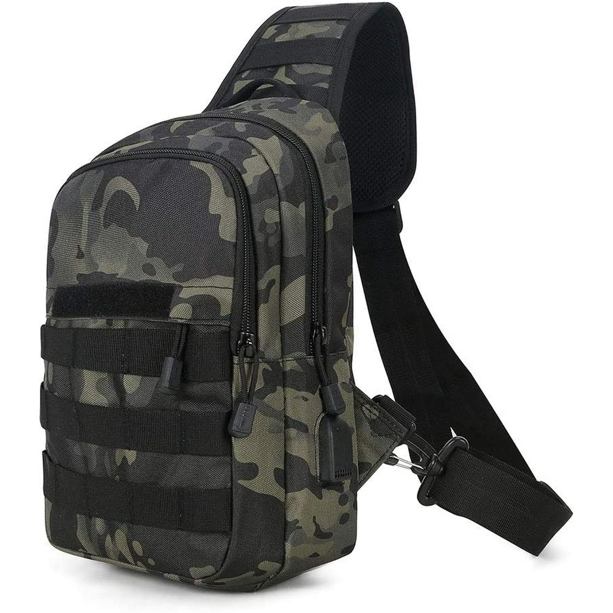 Military chest bag in black sale