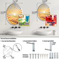 thumbnail image 4 of Designart "Melodic Sunrise in the Prairies" Prairies Radial Dot Round Wall Mirror - Landscapes Oval Printed Decorative Mirror - Multiple Color Options, 4 of 5