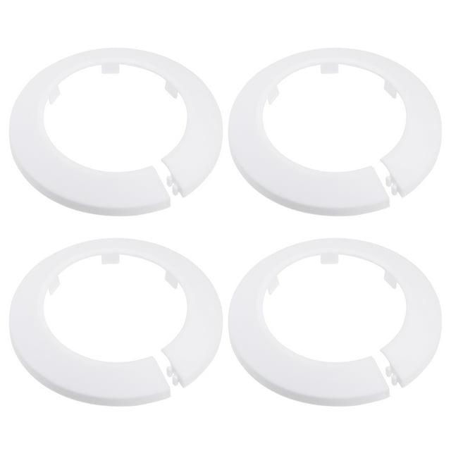 Uxcell Cubierta Decorativa de Tubo de Agua de Plástico PP de 75 mm Paquete de 4 Blanco