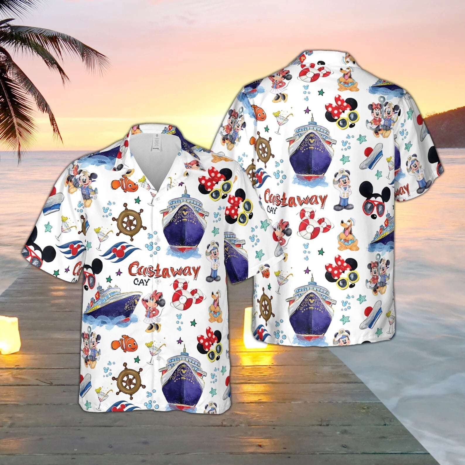 Disney Cruise Line 25th Anniversary Hawaiian Shirt Men Short Sleeve Button Up Shirt Mickey Minnie Hawaiian Shirt Beach Shirt Walmart