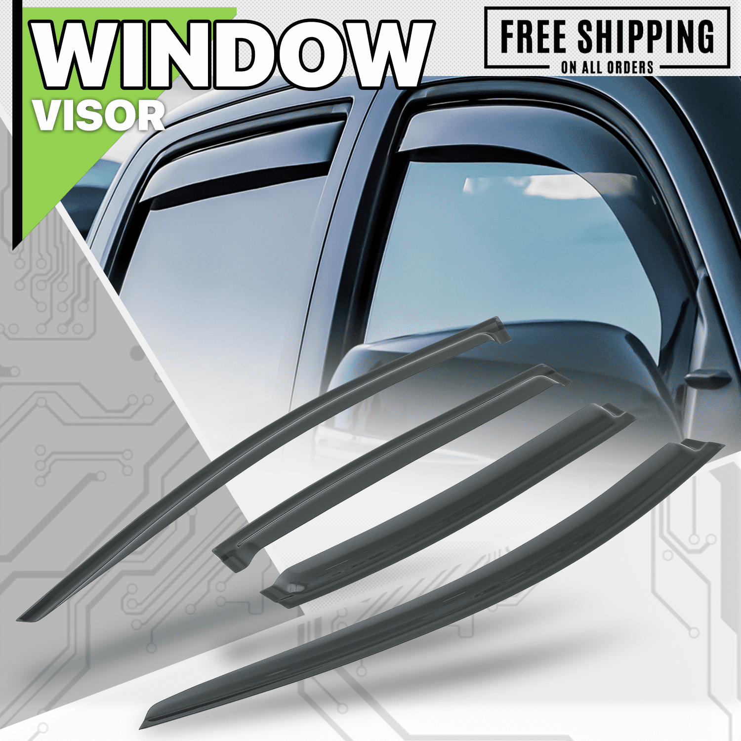 Magshion 4Pcs Tape-On Window Visor Shade Vent Sun Rain Deflector Guard for 2008 2009 2010 2011 2012 Chevy Malibu