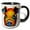 Black/White, variant on 3drose, Lovely Colorful Pig Portrait. Funny Family-friendly Digital Art Gift, 15oz Two-tone Yellow Mug