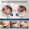 thumbnail image 4 of EcoSummer Lighted Makeup Mirror – Rechargeable, Height Adjustable, Double-Sided 1x/10x Magnifying Vanity Mirror with 3 Color Modes & Brightness Adjustable, 360° Rotation, Perfect Gift for Women, 4 of 7
