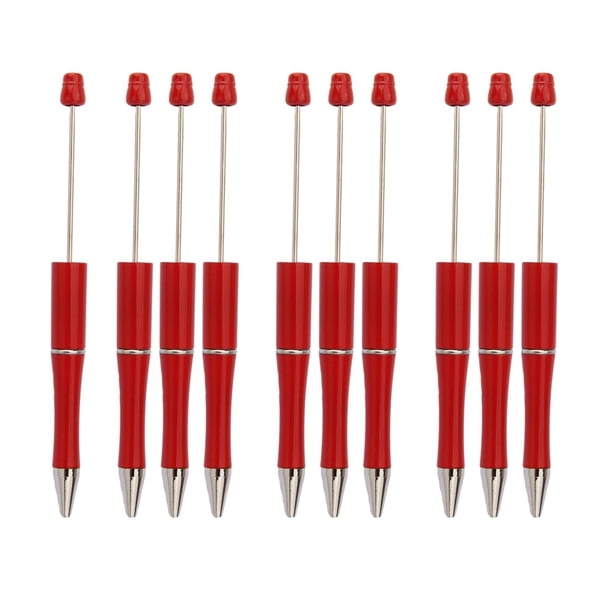 10 bolígrafos creativos de cuentas para manualidades, decoración de fiestas, bolígrafo de tinta negra para manualidades. rojo