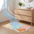 thumbnail image 5 of Unique Bargains Printed Bathroom Rug Ultra Soft Absorbent Plush Bath Mat Multicolor Flower 30" x 18", 5 of 7