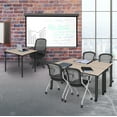 thumbnail image 2 of Kee 42" Square Folding Breakroom Table- Beige/ Black, 2 of 7