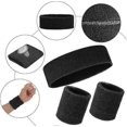 thumbnail image 4 of 3 Piece Set Sweatbands Soft Cotton Sweatbands Sports Headbands Fitness Wristbands Men and Women Gymnastics Running, 4 of 5