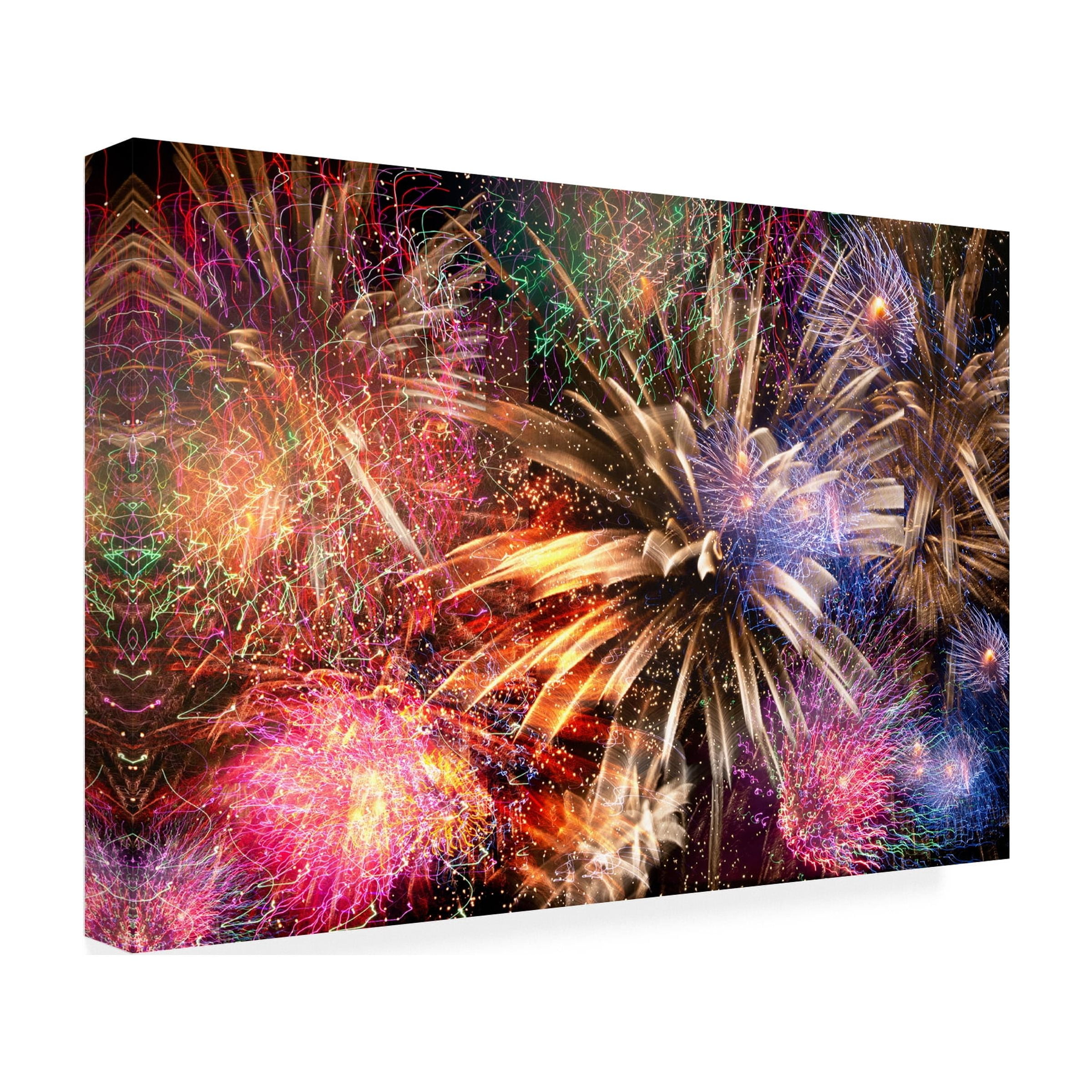 Trademark Fine Art TOSHIO TANEDA  fireworks dance Canvas Wall Art