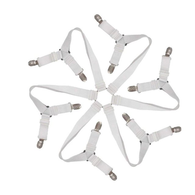 Yuarrent Elastic Bed Sheet Holder Clip Fastener Mattress for Covers Bed Sheets Juegos de cama Blanco