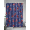 thumbnail image 5 of Fsddascl Navy Blue Coastal Shower Curtain Set - Small 36" x 72" Washable Bathtub Curtain with 12 Hooks, Red Lobster Nautical Ocean Waterproof Fabric Stall Shower Curtains for Bathroom/Bathtub Décor, 5 of 6