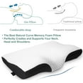 thumbnail image 2 of Contour Memory Foam Pillow Orthopedic Sleeping Pillows, Ergonomic Cervical Pillow for Neck Pain - for Side Sleepers, Back and Stomach Sleepers, Free Pillowcase Included (Firm & Queen), 2 of 8