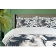 thumbnail image 4 of Ambesonne Rustic Duvet Cover Set, Botanical Southwestern Cow, Calking, Dark Blue Grey and White, 4 of 6