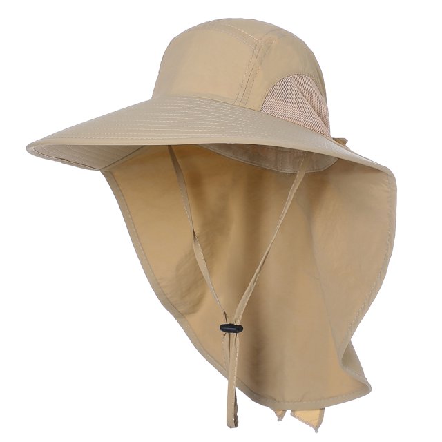 Generic Khaki Side Mesh Ribbon Sun Hat for Outdoor Adventures and Leisure Activities
