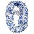 thumbnail image 1 of Peach Couture Floral Garden Vine Print Solid Colored Sheer Infinity Loop Scarf (Cream), 1 of 1