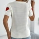 thumbnail image 5 of Blusas de Encaje de Manga Corta con Capucha de Cuello Redondo, 95% Poliéster 5% Spandex Camiseta Superior, 5 of 8