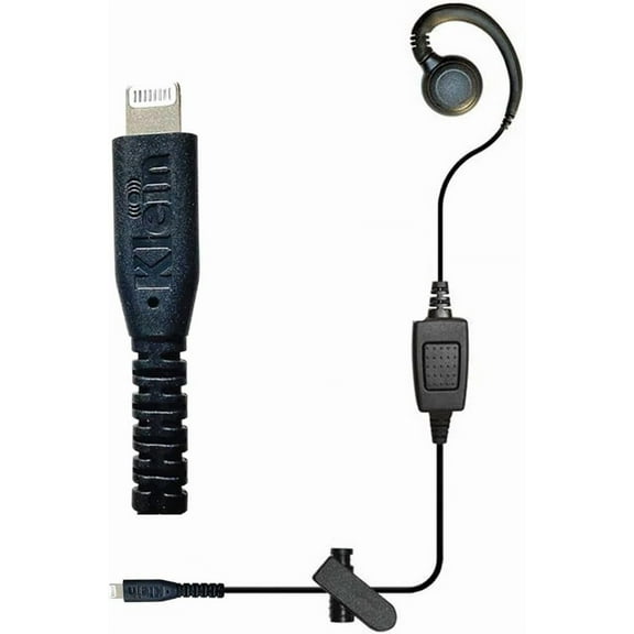 Klein 1-Wire C-Ring PTT Earpiece with Lightning Connector for iPhone, 1 Count