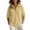16#Yellow, variant on Striped Waffle Knit Polo Shirt for Women Short Sleeve Button Neck Collared Top Loose Fit Casual Preppy Summer Spring