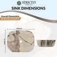 thumbnail image 5 of Strictly Sinks 20" Bathroom Vessel Sink Calacatta Marble Design Ceramic Countertop Luxurious Sink, 5 of 8