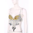 thumbnail image 5 of Traje indio de Bellywood Rave para mujer, correas ajustables, lentejuelas brillantes, sujetador con aros, borlas de cuentas de plástico, Tops para danza del vientre, 5 of 5