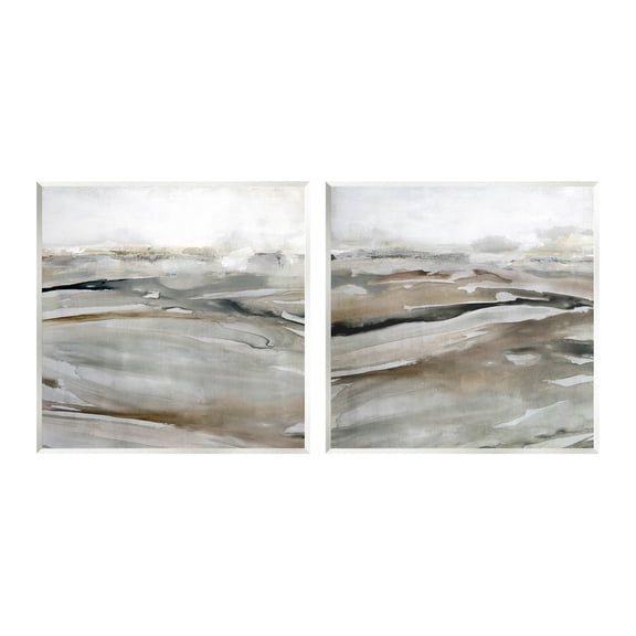 Stupell Industries Abstract Brown Landscape Composition Painting Unframed Art Print Wall Art, Set of 2, Design by Carol Robinson