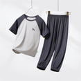 thumbnail image 4 of Amidoa Girls 2 Piece Outfits Summer Clothes Short Sleeve Cute T-Shirt and Casual Shorts Kids Clothing Sets Gray Size 9, 4 of 7
