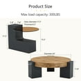 thumbnail image 5 of Detachable 2-Tier Round Coffee Table, Transparent Brown Glass Top & Black MDF L-Shaped Legs, Modern Multifunctional, 5 of 10