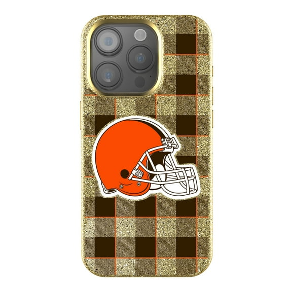 Keyscaper Cleveland Browns Plaid Bling iPhone Case