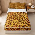 thumbnail image 2 of Erosebridal Leopard Animal Print Zipper Queen Comforter Set with Fitted Sheet and 2 Pillowcases for Girls, Golden Cheetah Spot Zipper Bedding Set, Reversible, 4pcs, 2 of 7
