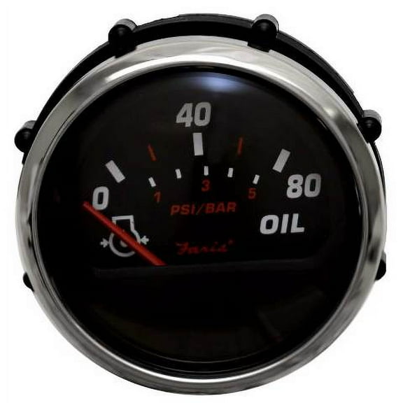 Faria Boat Oil Pressure Gauge GP2480A | 80 PSI Professional Red 2 Inch