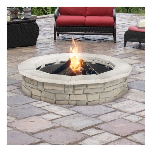 Natural Concrete Products Co Random Stone Concrete Wood Burning Fire ...