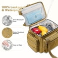 thumbnail image 6 of Holuxer Lunch Box for Men, 24 Can Double Deck Expandable Tactical Mens Lunch Bag for Work Travel Daytrip Picnic Camping, Large Capacity Cooler Bags with Adjustable Shoulder Strap, Brown, 6 of 7