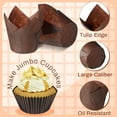 thumbnail image 3 of Lsupdaol 100 Pcs Jumbo Muffin Liners for Baking 2-1/4" x 4" Large Tulip Cupcake Liners Greaseproof Cupcake Wrapper Paper for Weddings Birthday Christmas Anniversaries Party (Brown), 3 of 13
