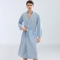 thumbnail image 1 of Cotton Waffle Robe，Couples Robes Long Kimono Bathrobe，Loungewear Dressing Gown Hotel Robe with Pockets, 1 of 5