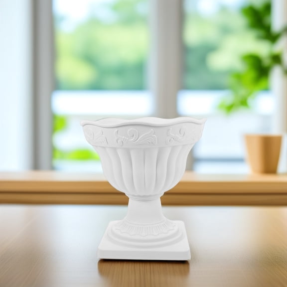 GOOHOCHY White Plastic Balcony Planter Pot for Indoor and Outdoor Use, Decorative Flower Pot for Home and Garden