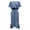 Blue, variant on Women's 2-Piece Outfit, Off-Shoulder Puff Sleeve Top & Ruched Midi Skirt, Casual Work Party Skirt Set Blue S