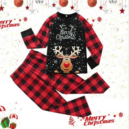 

LEEy-world Matching Christmas Pjs For Family Christmas Family Pajamas Holiday Christma Pajama Family Matching Pjs Set Cute Sleepwear Elk Xmas Jammies For Couples Youth