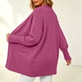 thumbnail image 6 of XUNKUSGA Cardigan Sweaters for Women Classic Solid Color Long Sleeve Open Front Knit Sweater Coat Casual Loose Mid Length Cardigan for Women with Pocket Hot Pink M, 6 of 10