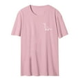 thumbnail image 2 of ALLLIST Womens Tops Short Sleeve Summer Crew Neck T-Shirts Graphic Fashion Pink Shirts Tops for Ladies, 2 of 3