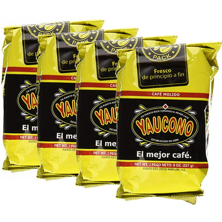 Yaucono Cafe Puerto Rico Ground Coffee 8 oz (Pack of 4) Best (Best Cafe In Lebanon)