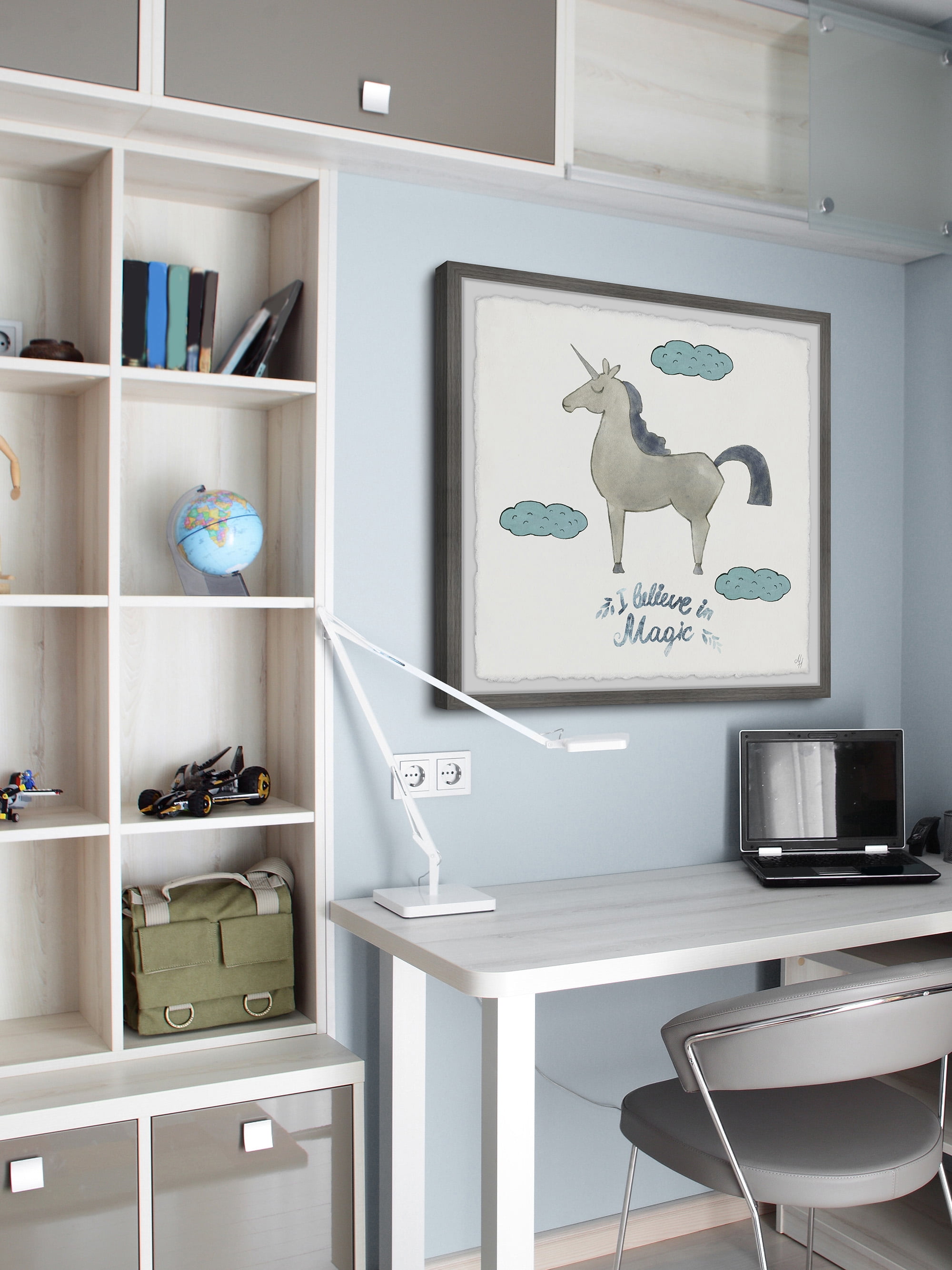 Marmont Hill I Believe In Magic – Unicorn Framed Wall Art, 18.00" x 1.50"